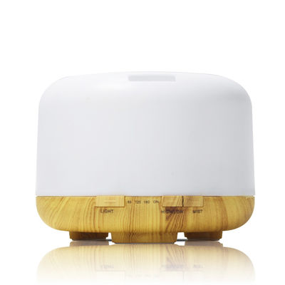 White Electric Essential Oil Diffuser 500ml Light Wood Grain Base For Home